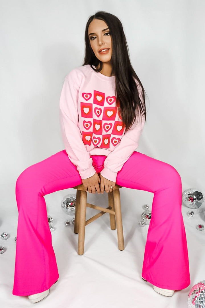 Lots of Love Pink Solid Sweatshirt