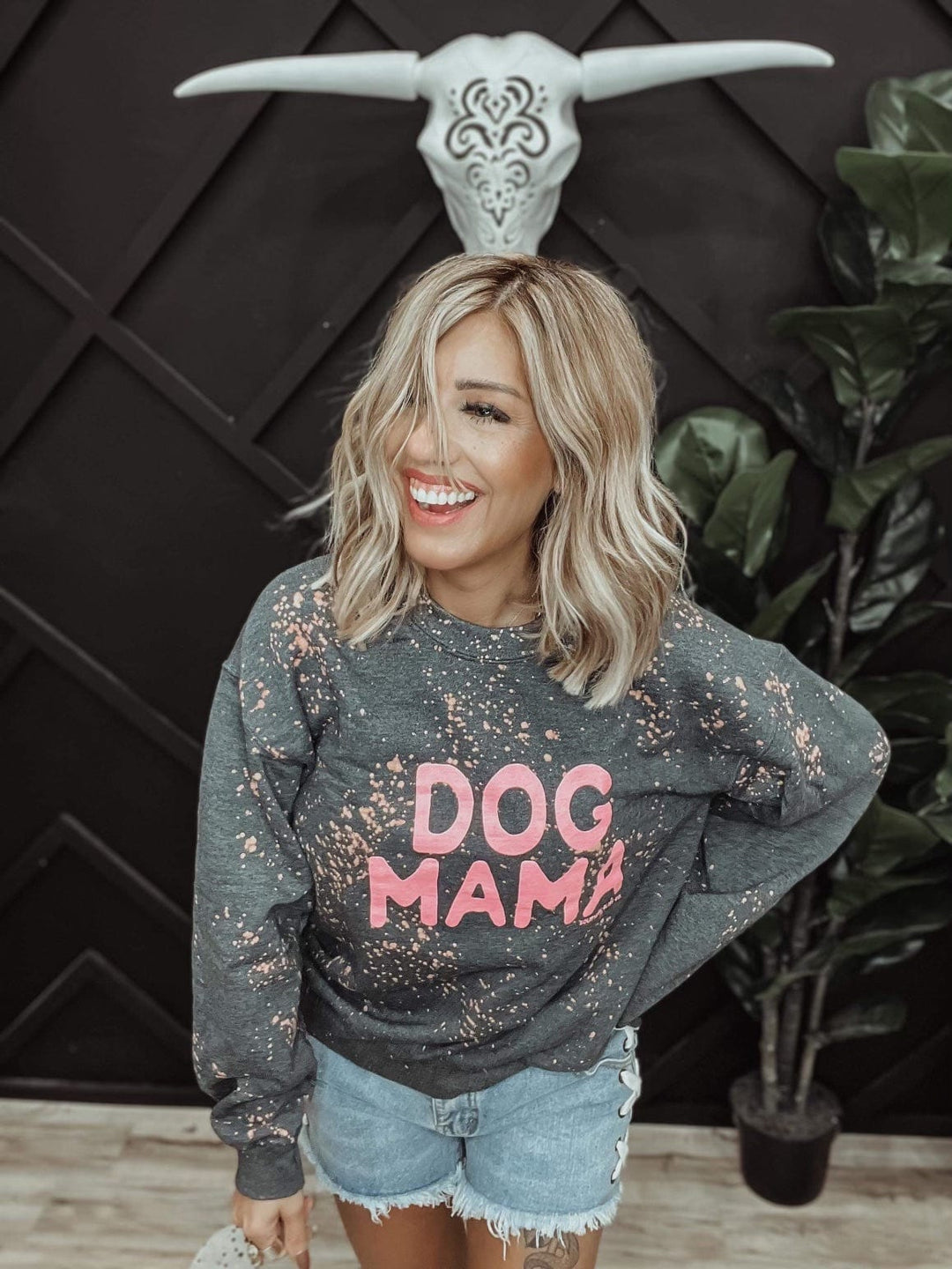 Dog Mama Bleached Sweatshirt