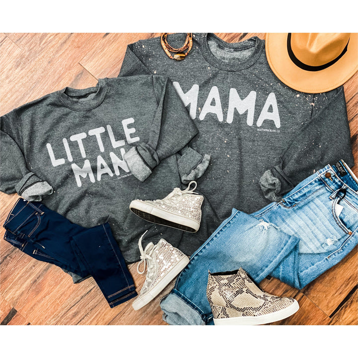 MAMA Gray/White Bleached Sweatshirt