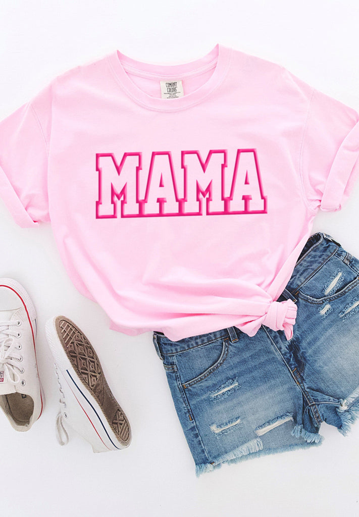 MAMA Outline Puff Lt Pink Tee