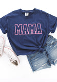 MAMA Outline Puff Navy Tee