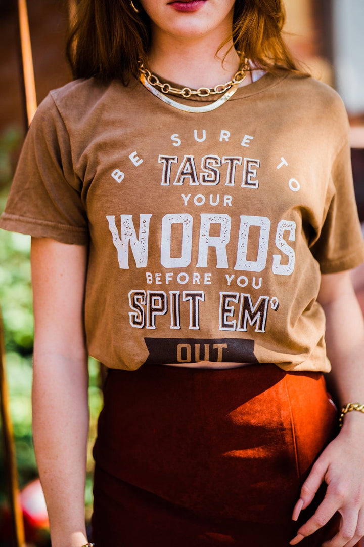 Taste Your Words Camel Tee