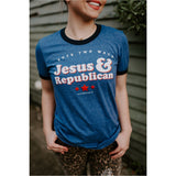 Jesus & Republican Blue Ringer Tee