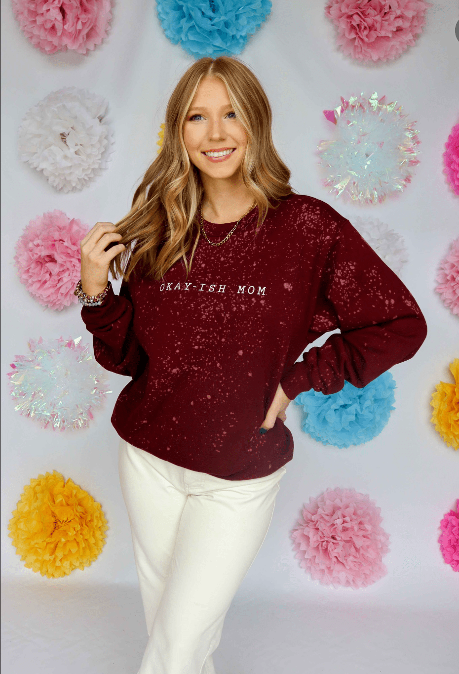 Okay-ish Mom Bleached Sweatshirt