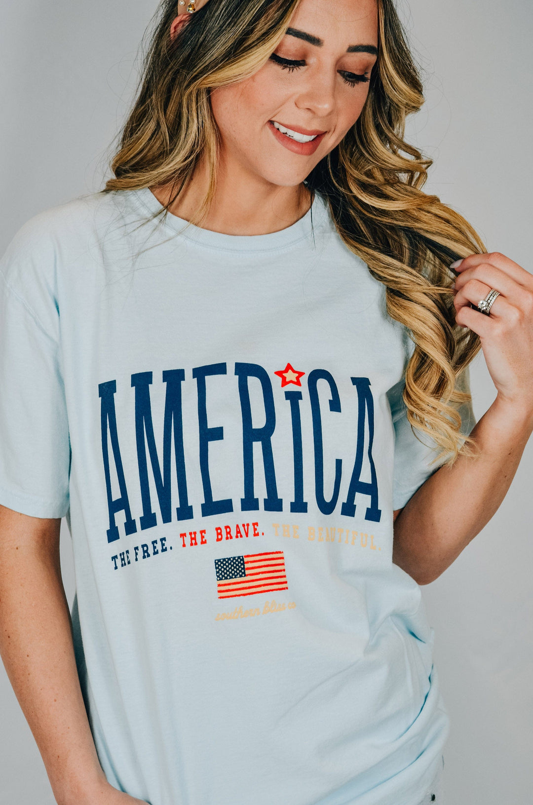 America The Beautiful Light Blue CC Tee