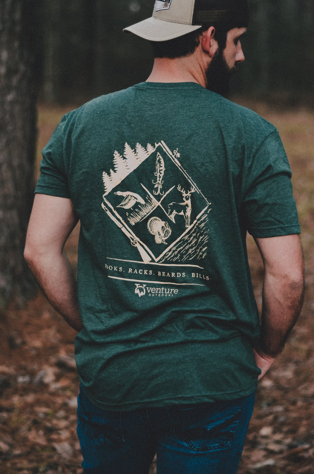 VENTURE MEN'S - Hooks, Racks Green Tee