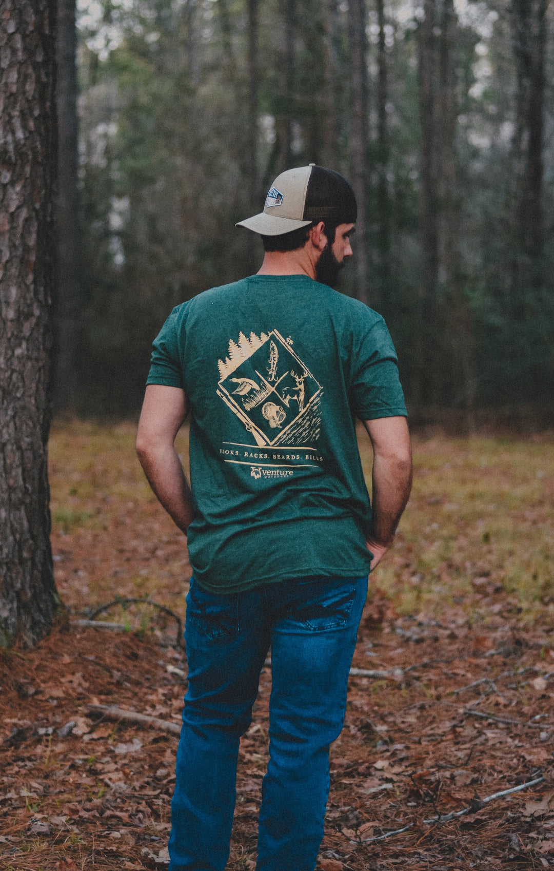 VENTURE MEN'S - Hooks, Racks Green Tee