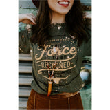 Force to be Reckoned With Bleached Olive Tee