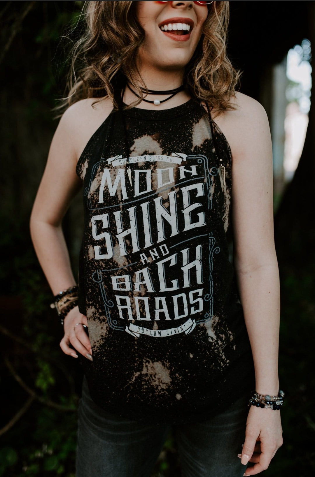 Moonshine and Backroads Bleached Tank