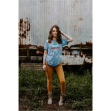 God Family Country Light Blue Bleached Tee