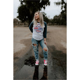 Minor League navy/white raglan