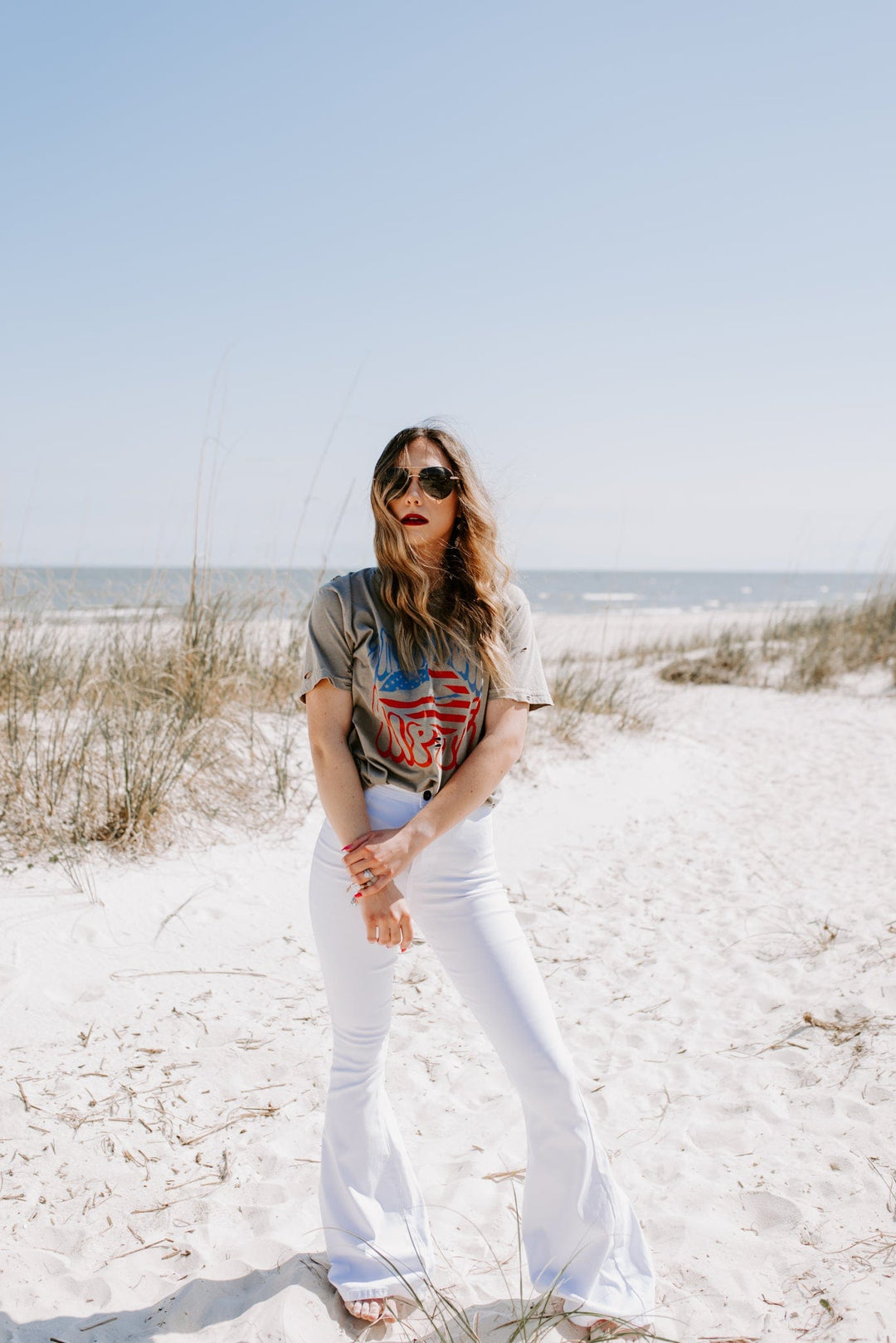 American Hippie Distressed Cut Tee