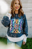 Pick Peace Over Drama Bleached Sweatshirt