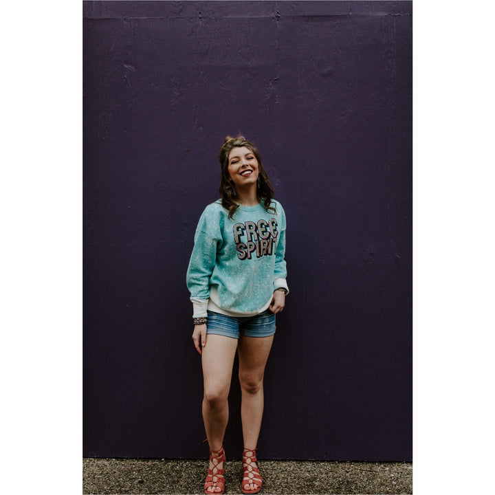 Free Spirit Mint Bleached Sweatshirt