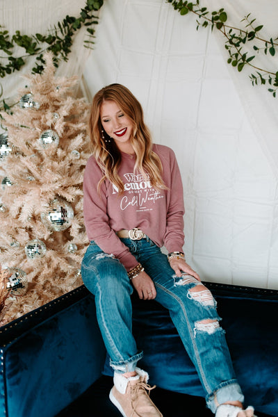 Warm Memories Mauve Terry Pullover