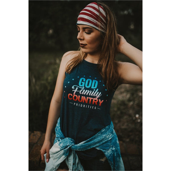 God Family Country Blue SOLID Tank