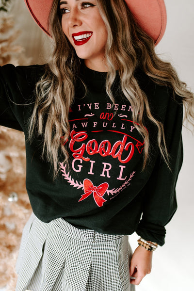 Awfully Good Girl Black Sweatshirt