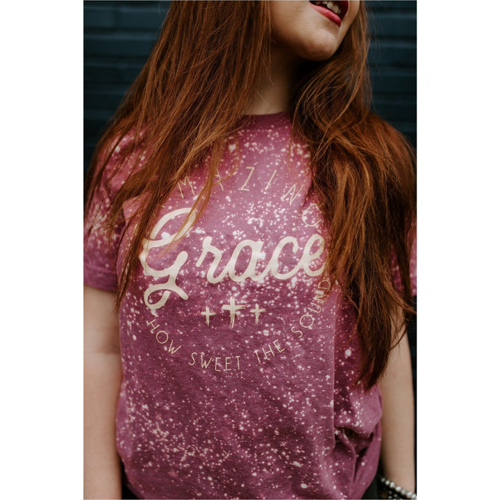 Amazing Grace Bleached Purple Tee