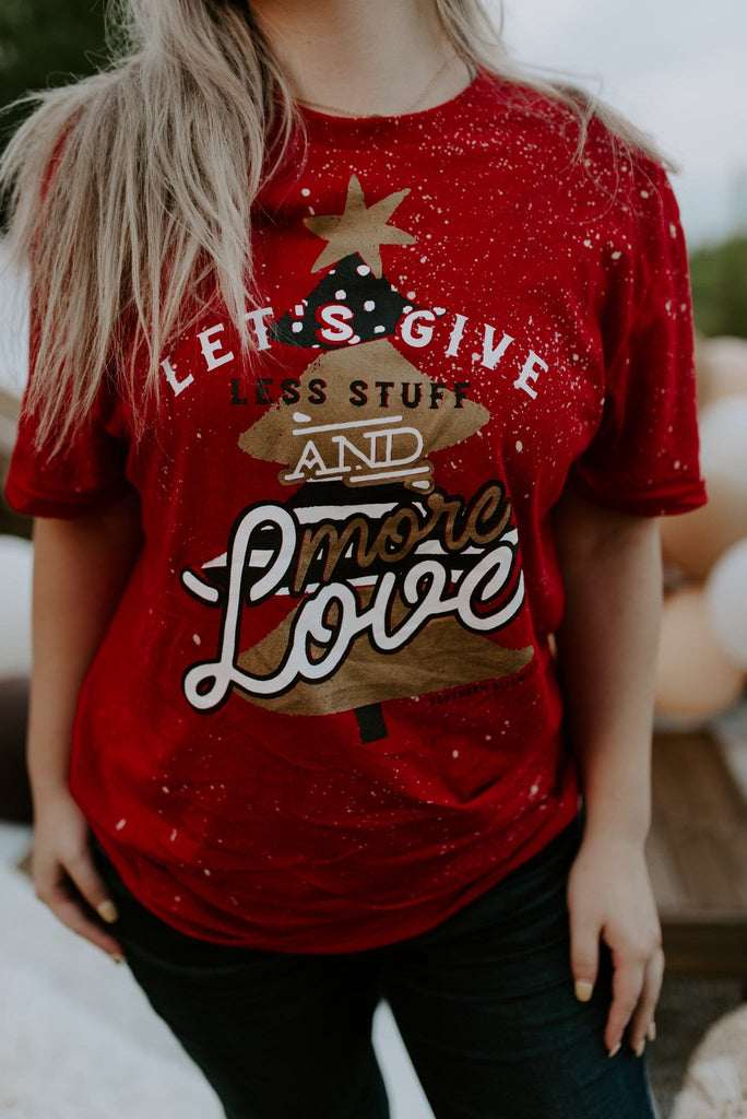 Give Less Stuff Bleached Red Tee