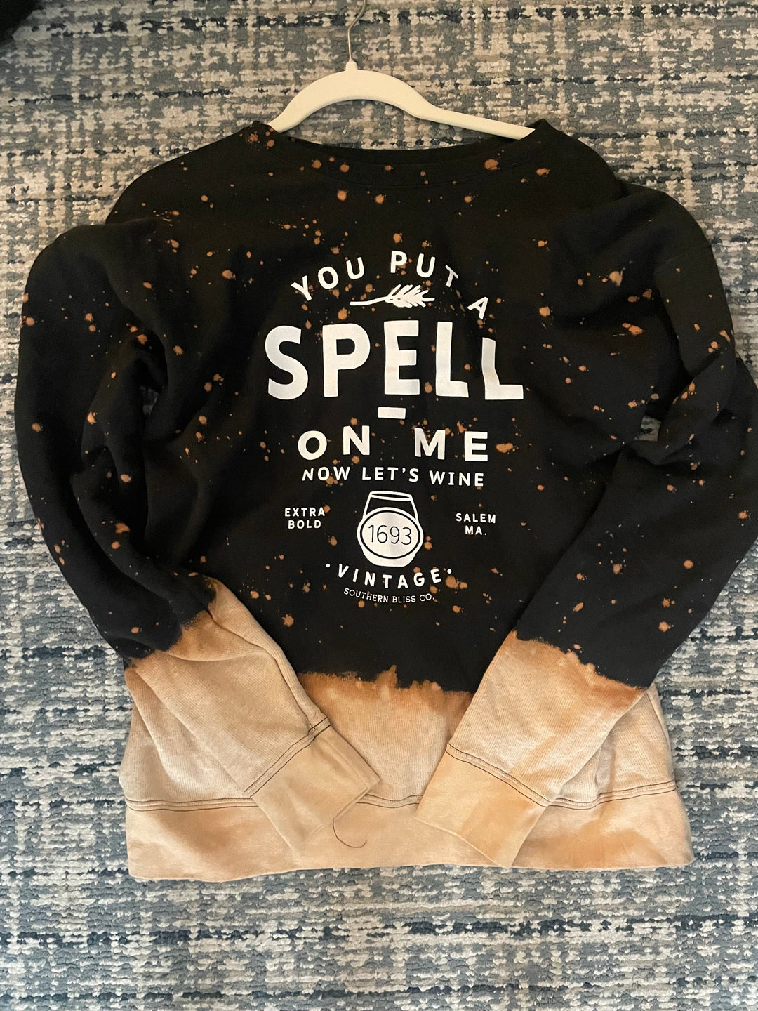 You Put A Spell On Me Bleached Black Sweatshirt